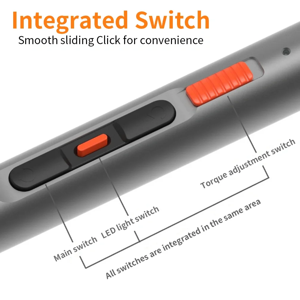 Wkrętak elektryczny Creationspace DC z 3-biegową regulacją i magnetycznym mini wkrętakiem o wysokiej dokładności z oświetleniem LED
