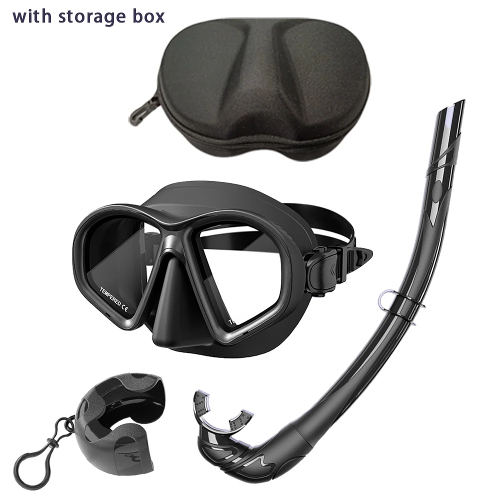 Professionelle Unterwasser-Tauchmaske, HD-Hartglas, für Erwachsene, verstellbar, zum Tauchen, Schnorcheln, Schwimmen, Tauchbrille + Aufbewahrungsbox – Detail 25