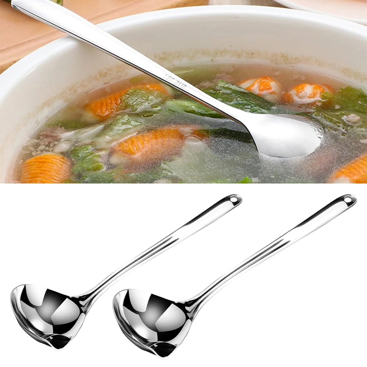 

Upgrade Stainless Steel Filter Oil Spoon Durable Sauce Ladles Skimmer Utensils for Kitchen Restaurant Household Cooking Soup