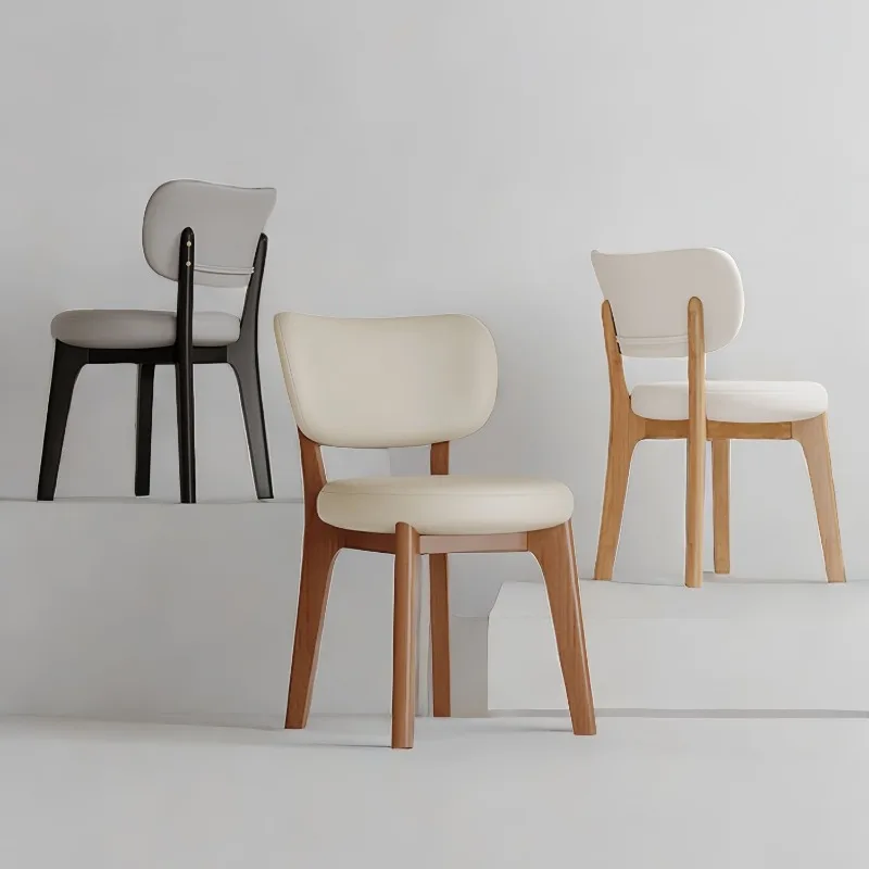 Nordic Style Solid Wood Dining Chair Home Modern Simple Light Luxury Hotel Restaurant Chair Makeup Stool