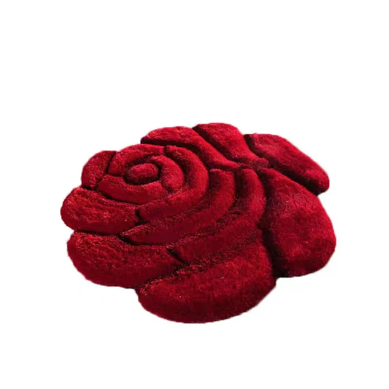 3D Flower Design Bedroom Carpet, Bath Mat, Non-Slip Badmat, Doorway Rugs, Floor Mat, Large Bathroom Rugs, Vivid Color