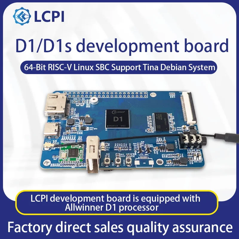 LCPI-Placa de Desenvolvimento Allwinner D1, 64-Bit, RISC-V, Linux, SBC, Suporta Sistema Debian Tina