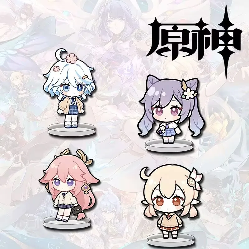 A Q-version poster of the "Genshin Impact" merchandise featuring "Funina, Yachiko, Keiharu, Kuri" book desk decoration