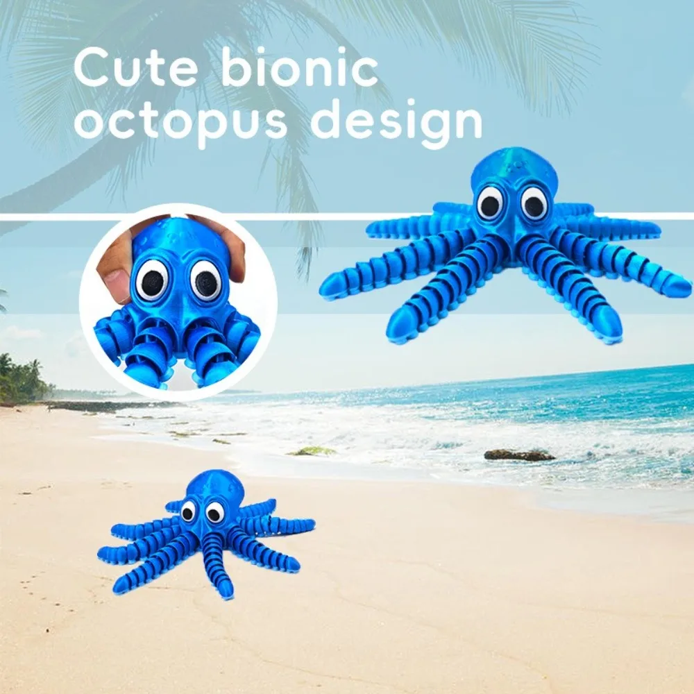 

Cute Flexible Octopus Toy Movable Joints Creative Desktop Ornament Decorative Octopus Fidget Toy Kids Gifts