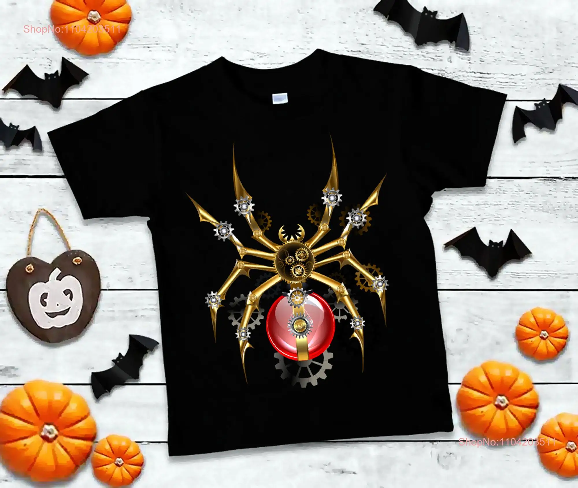 Spider With A Red Light Bulb T Shirt Halloween 2022 Costumes NEW YEAR 2023 Custome long or short sleeves