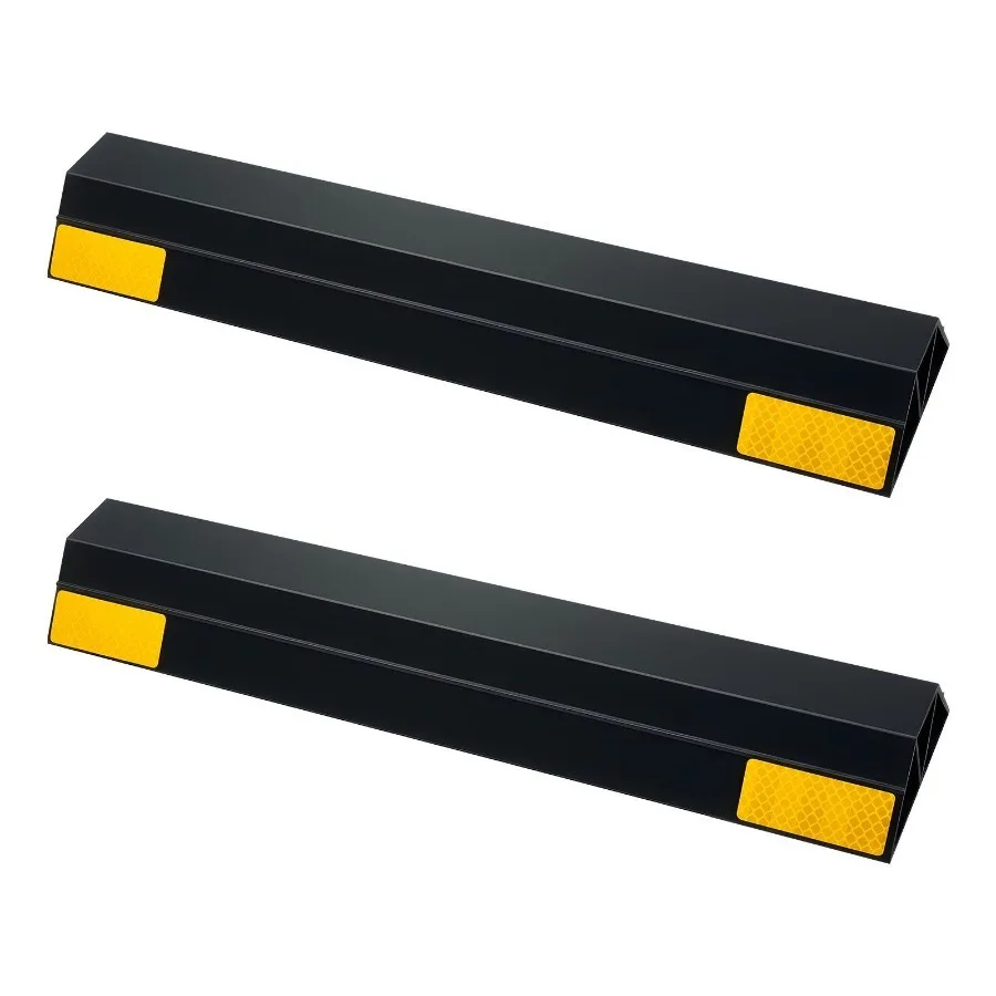 

Parking Stopper 16 Inch 2 Pcs Heavy Duty Parking Aid for Garage PP Curb Garage Floor Stopper with Reflective Strips Vehic