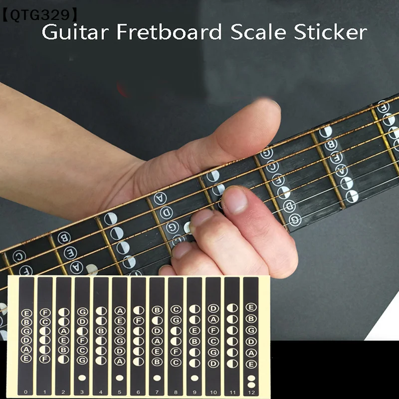 【QTG329】Guitar Fretboard Notes  Labels Stickers Fingerboard for 6 String Acoustic[T]【WQ】