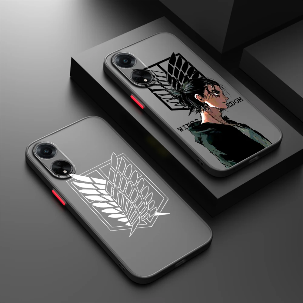 

Anime Attack On Titan Art Frosted Translucent For OPPO X5 X3 A54S A5 A94 A16 A53S A57 A74 A72 A96 A98 A78 5G Funda Phone Case