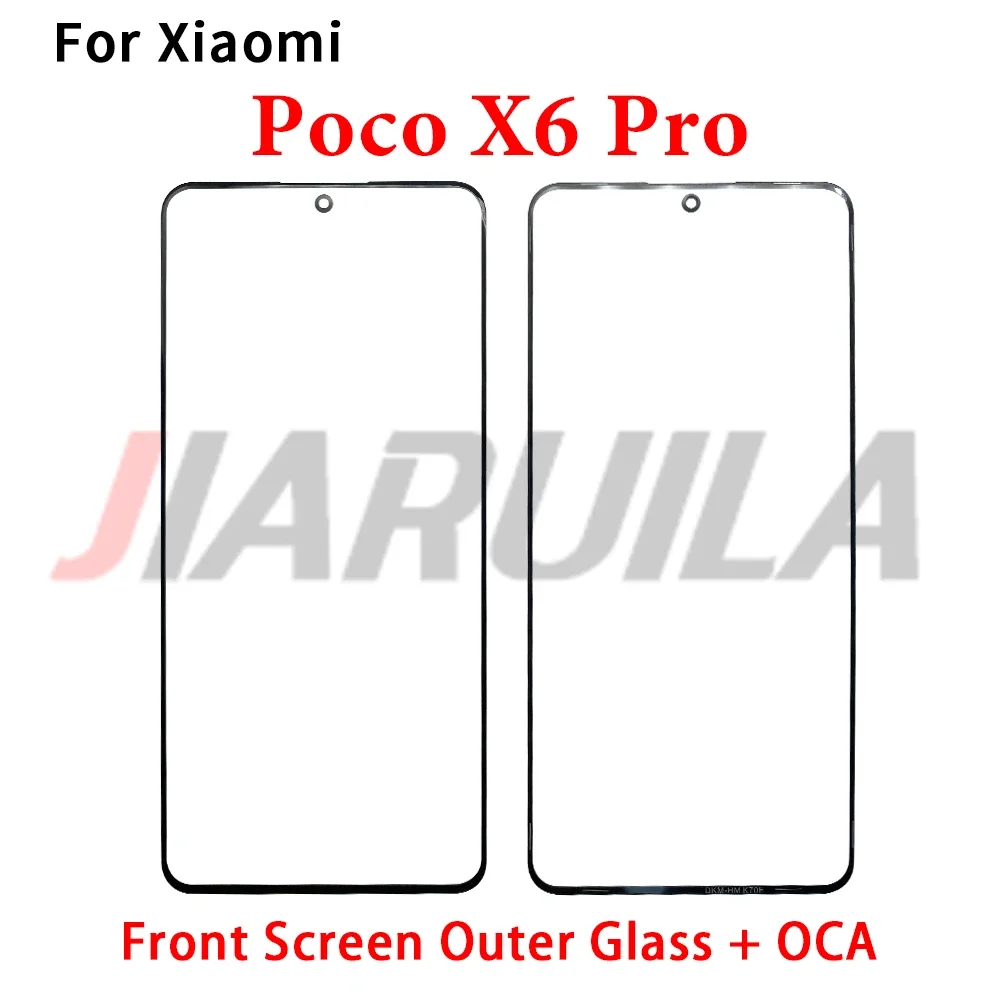 20Pcs，For Xiaomi Poco X6 Pro F3 F4 GT C40 F5 Pro M3 M4 X3 F3 Pro X4 LCD Front Touch Screen Lens Glass with OCA