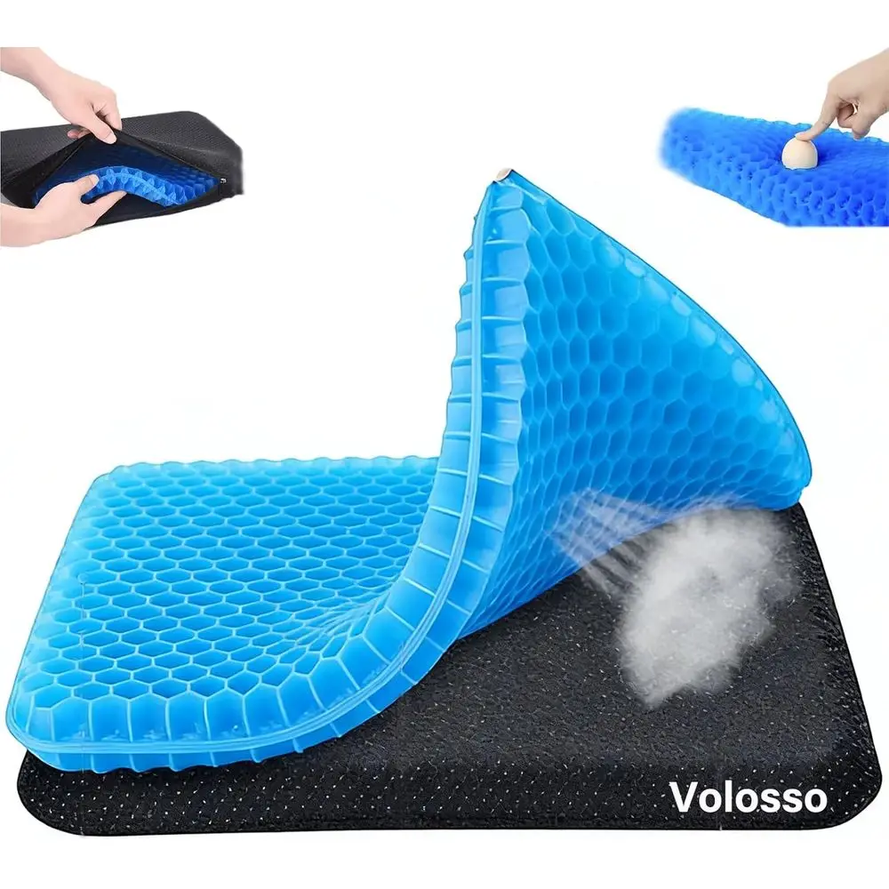 

Breathable Gel Seat Cushion for Long Sitting, Ergonomic Design, Ideal for Office, Wheelchair, and Vehicle Use (42x36x4.5cm)