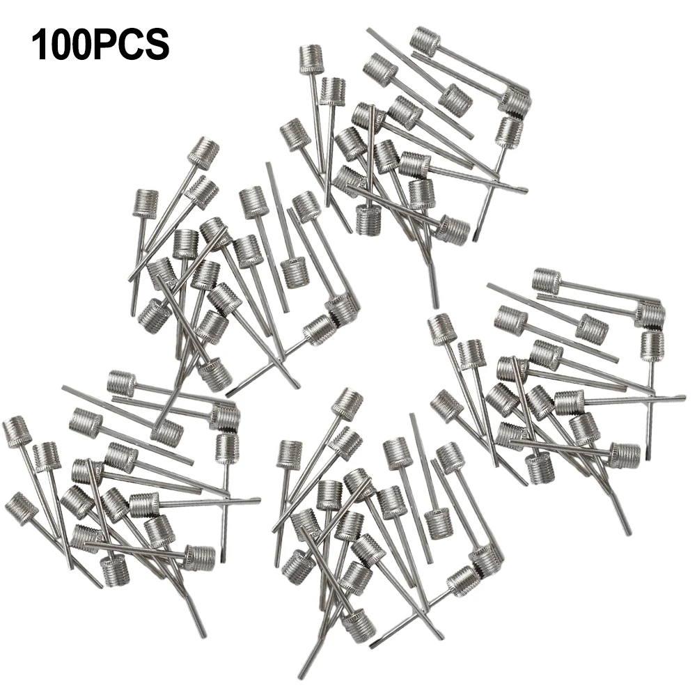 100PCS Pump Adapter Basketball Valve Pump Football Rugby Volley Net Ball Valve Inflatable Air Valve Adapter Steel Pump Pin