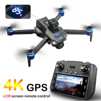 LCD RC Drone 4K HD Dual Camera LED Power Display Quadcopter Toy GPS Drone 5G Digital Image Transmission Dron Brushless Motor UAV