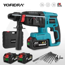 YOFIDRA 26MM Brushless Electric Hammer Drill Multifunctional Rotary Cordless Rechargeable Power Tools For Makita Battery Pin