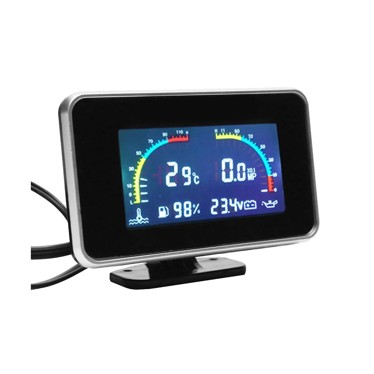 LCD Car Digital Oil Pressure Gauge Digital Display Sensor Instrument Panel Voltmeter Water Temp Meter 4 in