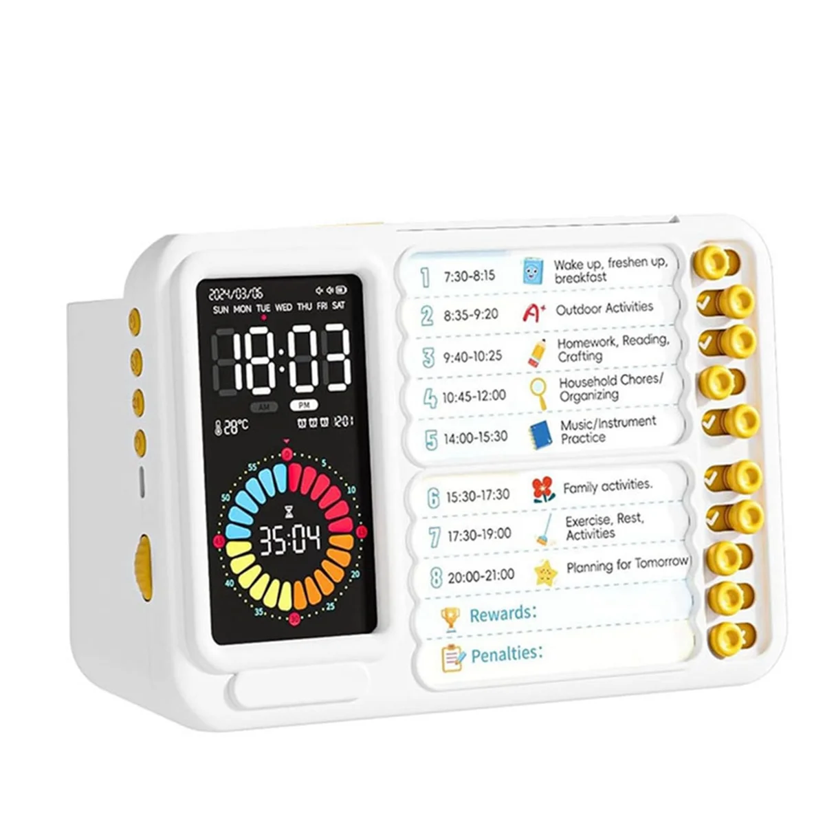 Quality! Visual Timer for Kids Adults, ADHD Timer with Planning Board for Schedules, Task Timer Toddler Visual Timer Silent Time