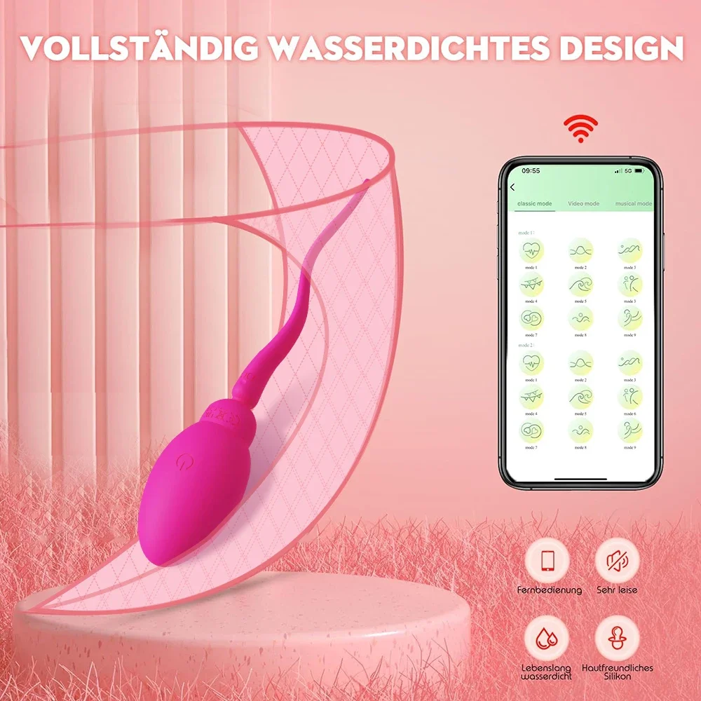 Vibrator Bluetooth nirkabel untuk wanita 9 kecepatan G Spot klitoris Stimulator wanita Masturbator pemijat dewasa bergetar mainan seks