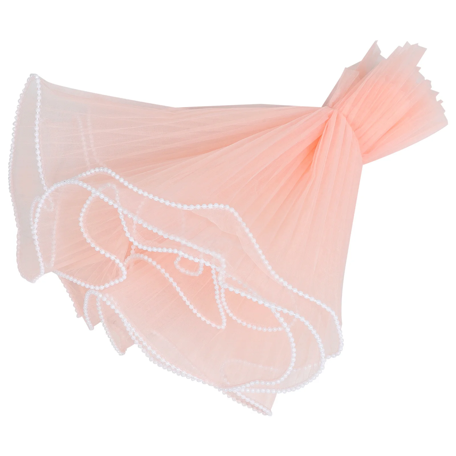 ورق تغليف الأزهار الناعم الوردي التجاعيد المتموج صافي الغزل وهمية اللؤلؤ حافة أنيقة الزفاف باقة عيد ميلاد التعبئة والتغليف ورقة شبكية #3