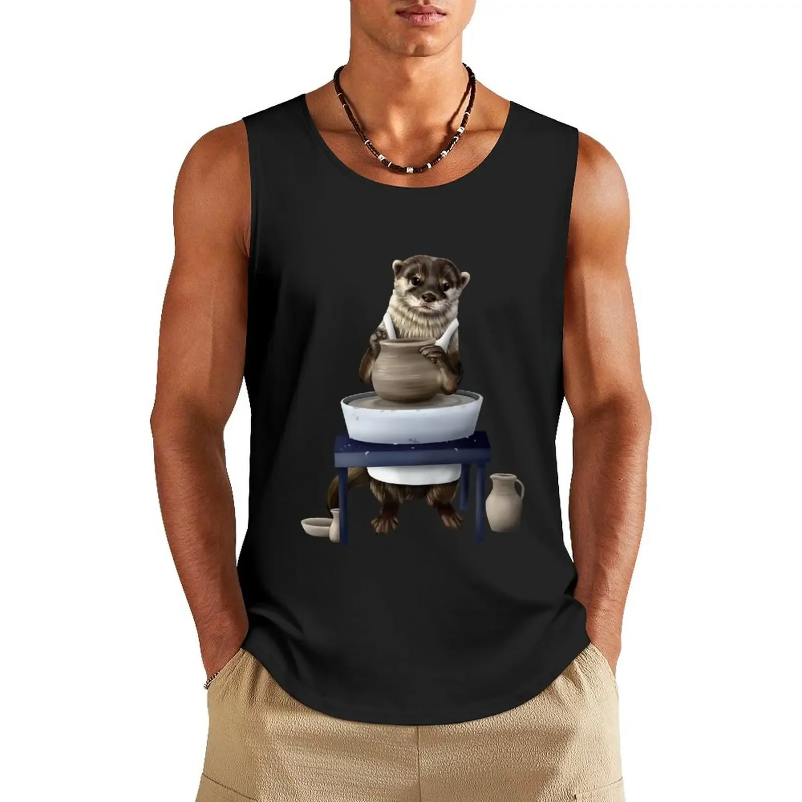 Otter potter Tank Top bodybuilding men Man clothes for gym