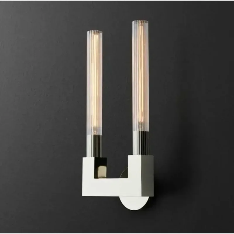 Modern new Chinese style clear glass Hotel Club corridor double single head wall lamp
