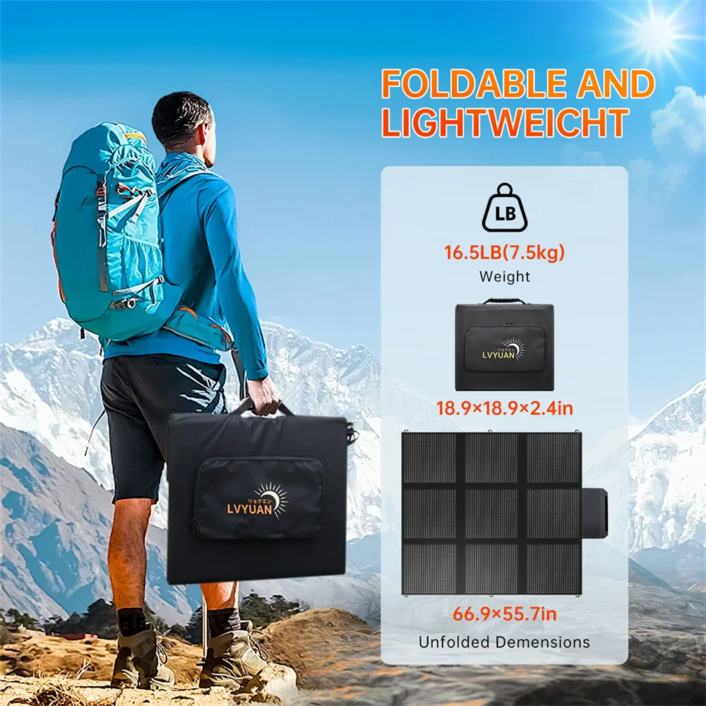 300w 12v Mono Portable Battery Chargeing Solar Panel Camping Foldable Solar Panel For Rv Off-grid Living view 4