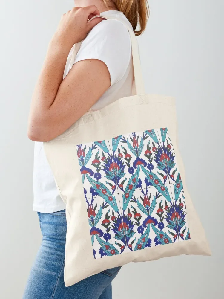 Turkish Iznik Floral Pattern Tote Bag Canvas bag for women university shopper bag eco pack