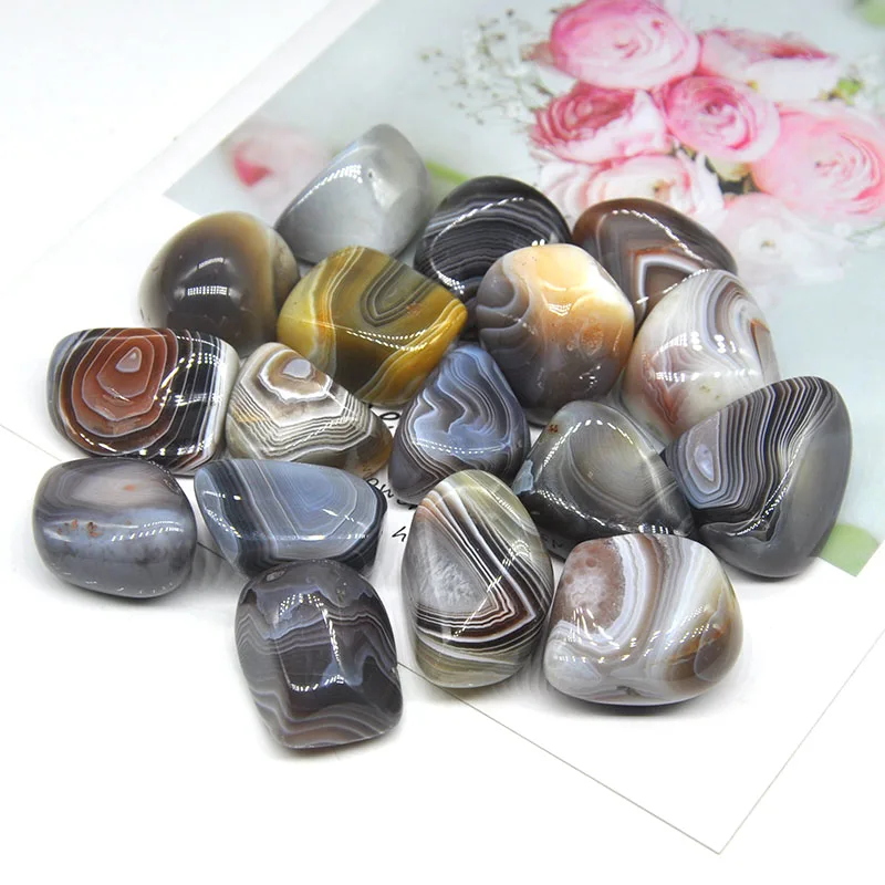 Natural Botswana Agate Healing Crystals And Healing Stones Tumbled Specime Quartz Bulk Reiki Real Gemstone Aquarium Decoration