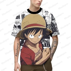 One Piece 3D Impressão T-shirt para Crianças, Anime Japonês, Portgas D Ace, Cosplay, Large Street Top, Novo