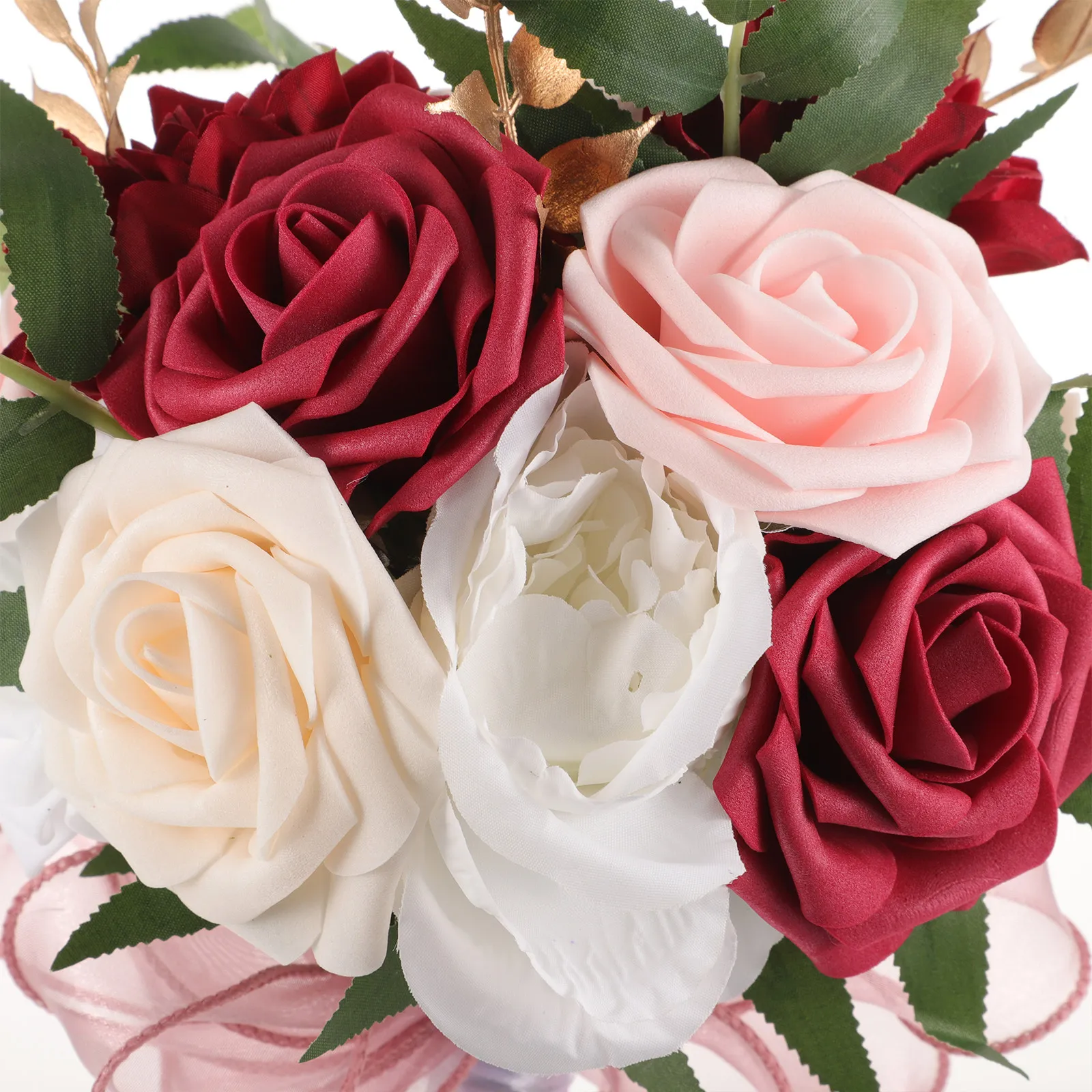 Bridesmaid Bouquet Artificial Flowers Plastic Realistic Wedding Decorations for Reception Table Centerpieces Valentine's Day