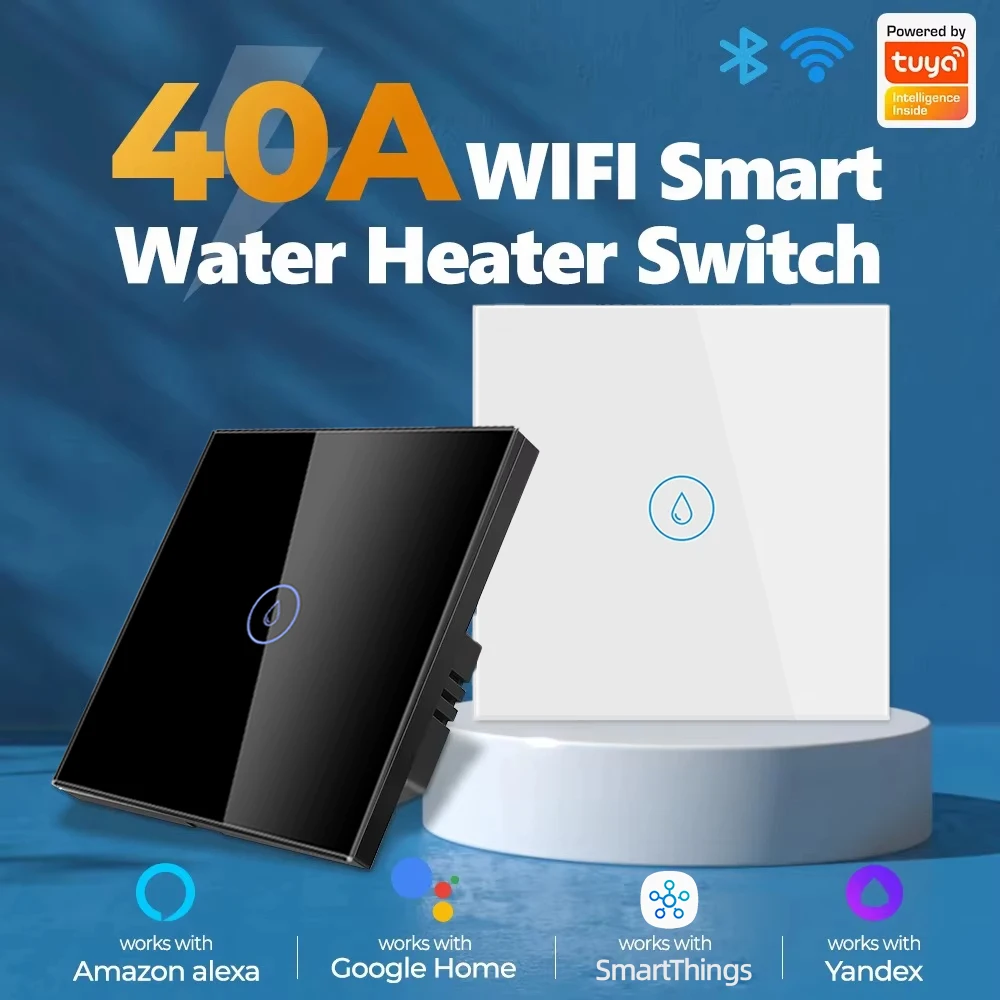 

20/40A Tuya Smart WiFi водонагреватель кондиционер сенсорный настенный переключатель приложение дистанционное управление голосовое время работает с Alexa Google