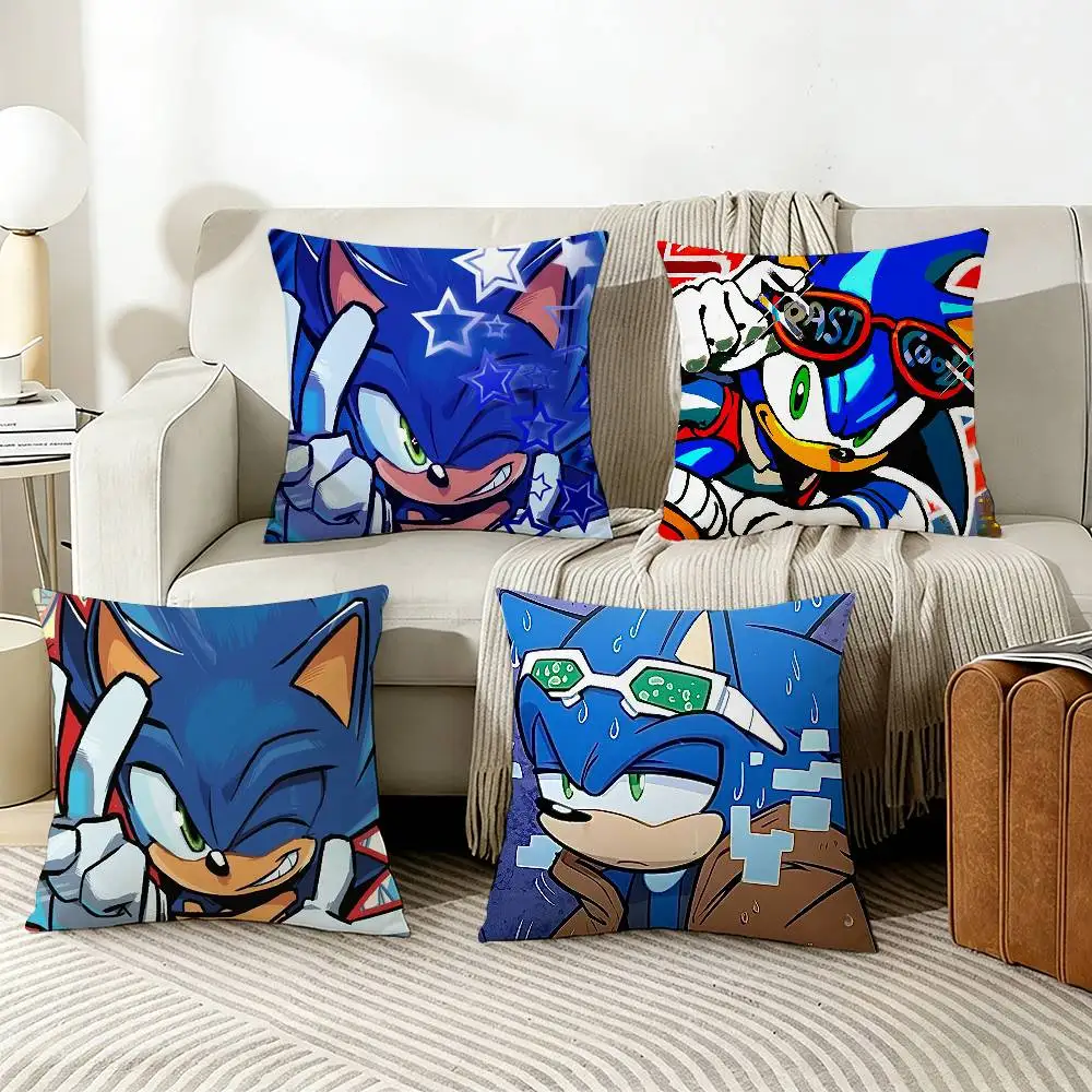 

Game S-Sonic The H-Hedgehog Pillow Case Living Room Sofa Cushion Cover Suitable For Home Bedroom Room Decoration