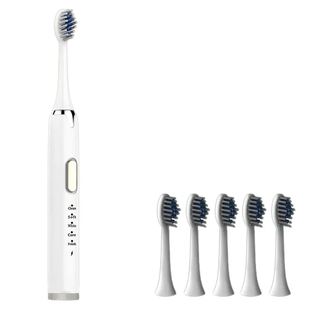 Adult Electric Toothbrush USB Rechargeable Ultra Sonic Washable Relaxing Powerful 5 Speed Electric Toothbrush