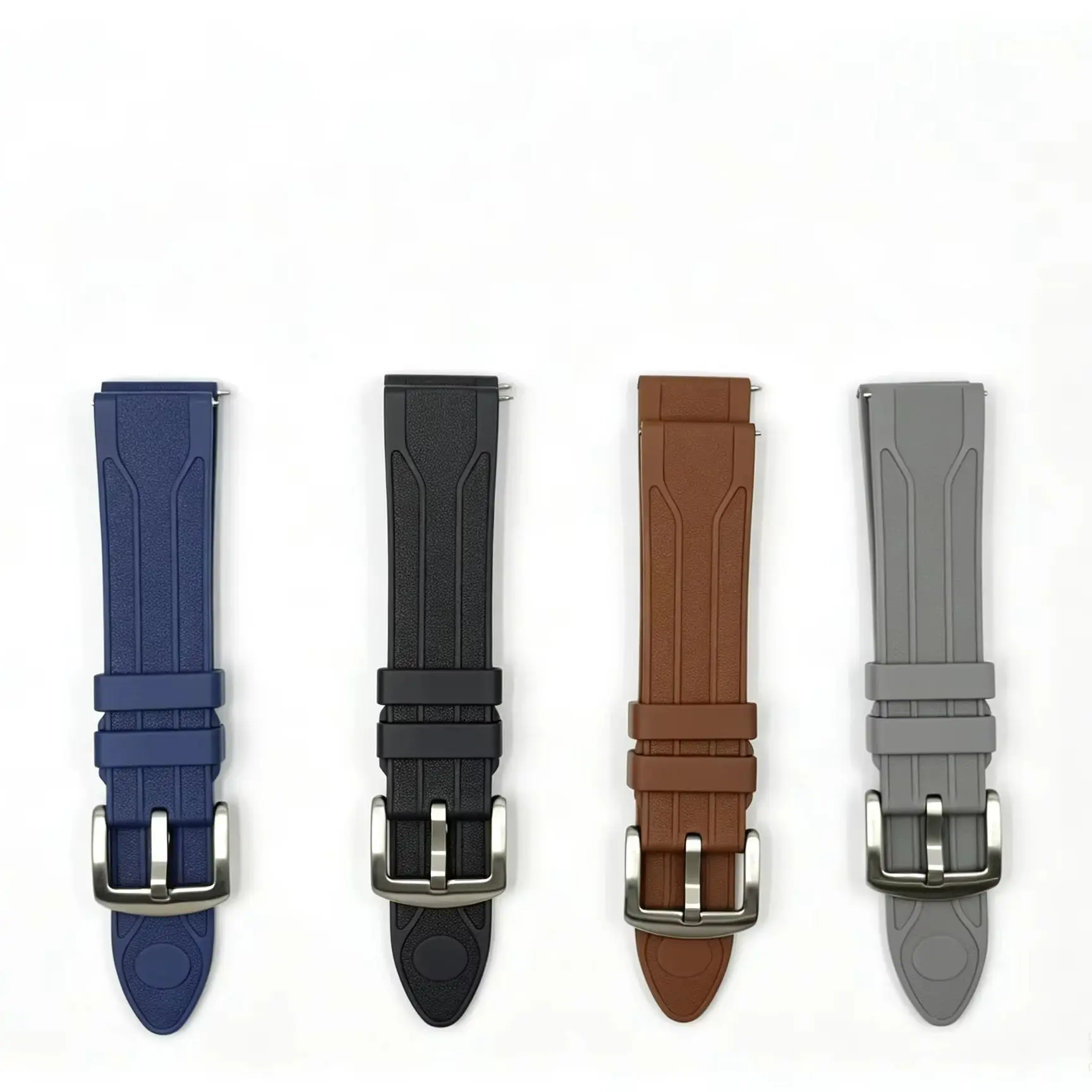 New FKM Rubber Watch Band for Smart Watch 22mm 24mm Quick Release Business Sport Waterproof