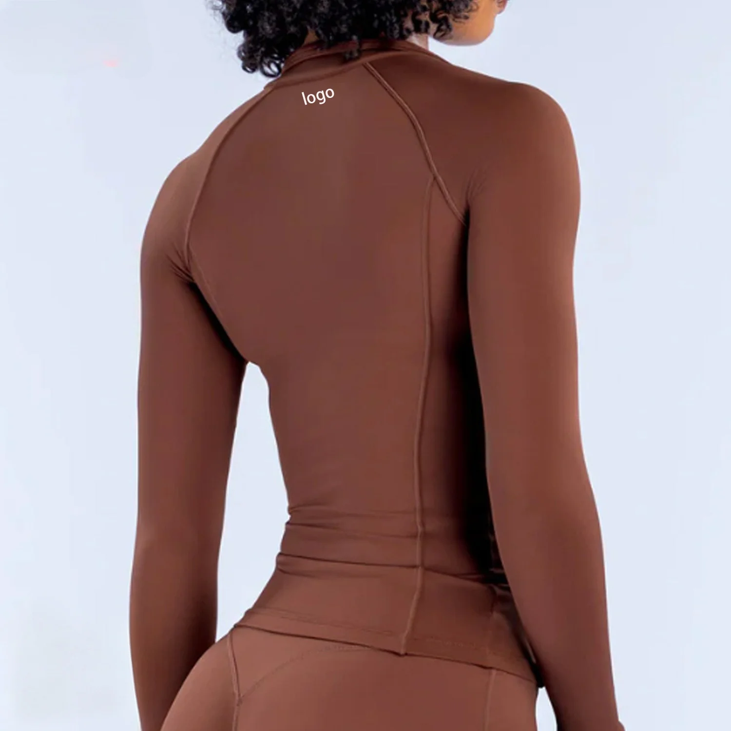 Sport T ShirtVertical Collar Zipper Long Sleeve Yoga Jacket Tight Quick-drying Yoga Suit Outdoor Fitness Sports Top