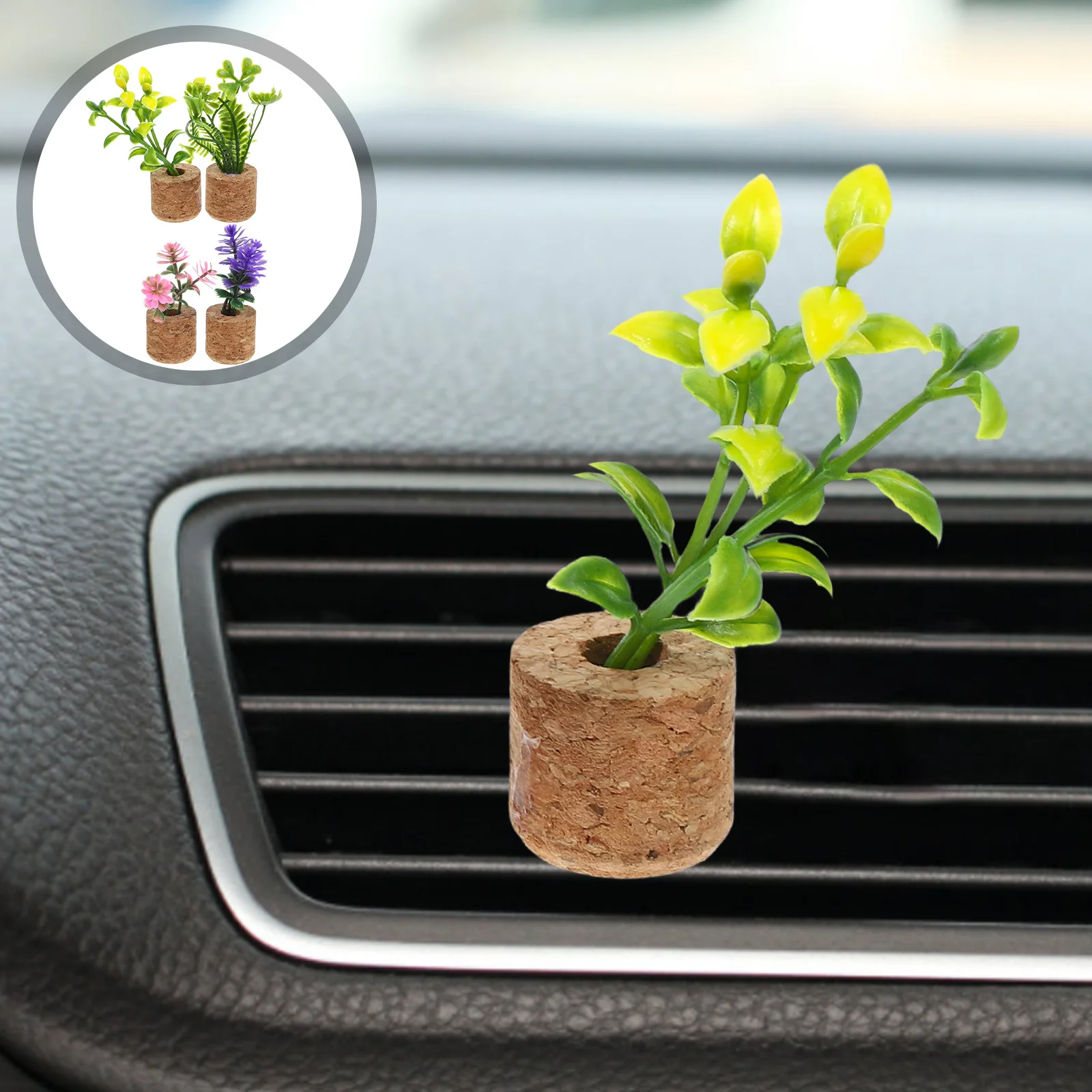 

4Pcs Car Air Vent Clips Decoration Sleek Modern Design Quick Install Compatible Multiple Cars Plant Car Accessories