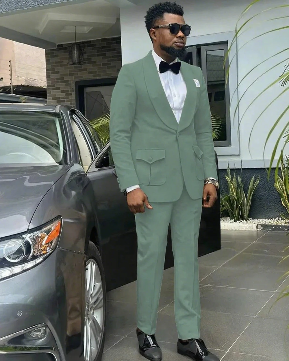 

Black Men Suits Slim Fit 2 Piece Single Breasted Suit Men Wedding Prom Party Business (Blazer+Pants) Wedding Suits for Men