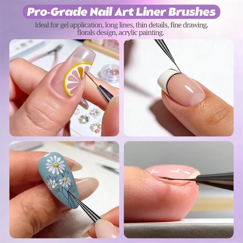 

Japanese Nail Art Line Brush Salon Professional Drawing Pen Detailer Dot Flower Painting Liner Designer Tool Portable