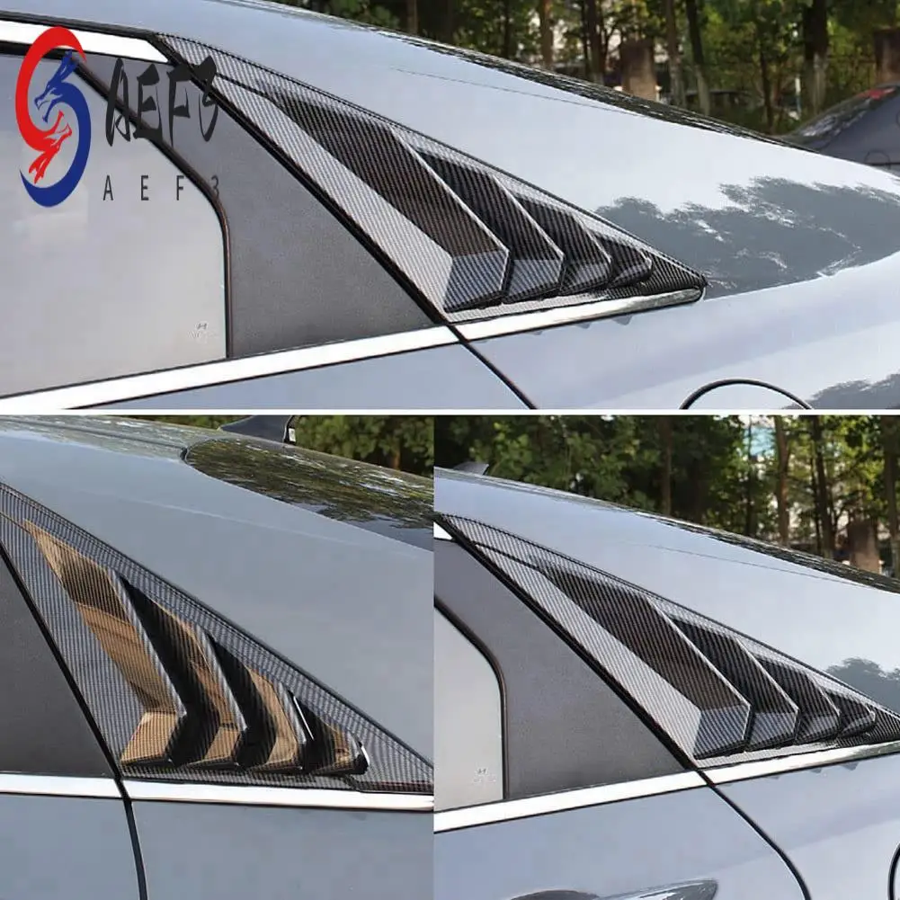 

AEF3-Carbon Fibre ABS Rear Window Louver Shutter Cover Trim For Hyundai Elantra 2021 2022 Air Vent Scoop Shade Accessories