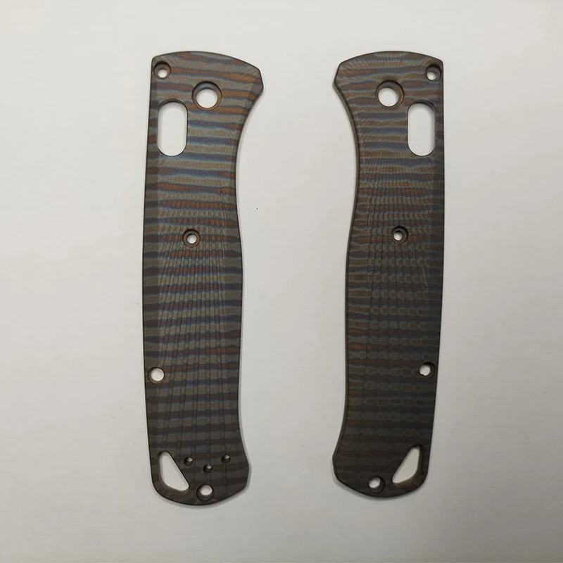 

2024 NEW 2 Types Roasted Titanium Alloy Custom Knife Handle Patches Scales for Genuine Benchmade 535 Bugout Knives DIY Make Part