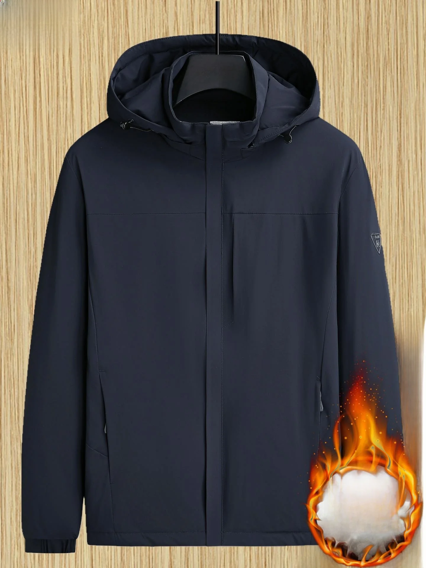 

Men's Casual Lightweight Thermal Cotton Jaet Windproof Spring Autumn plus Size Dad Sle Comfortable Nylon Fabric Coat