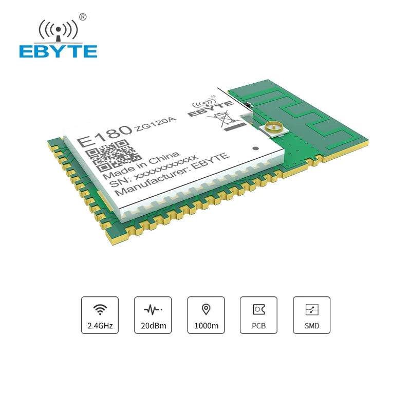 EFR32 Zigbee3.0  Wireless Module SoC 2.4GHz Long Range Data Transceiver Zigbee Touch Link For Smart Home System E180-ZG120A