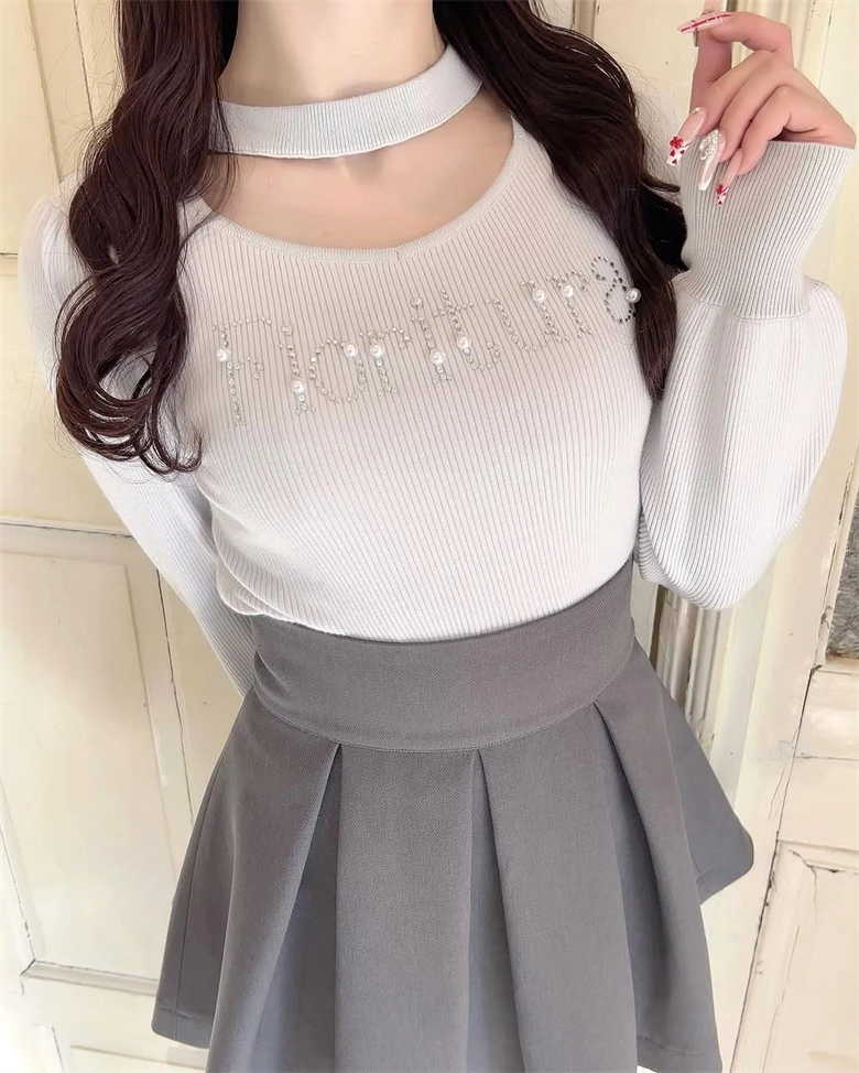 오리지널 스위트 하이웨이스트 안티 익스포저 타이 플리츠 숏 스커트 여름 솔리드 컬러 미니 캐주얼 스커트 일본 스타일