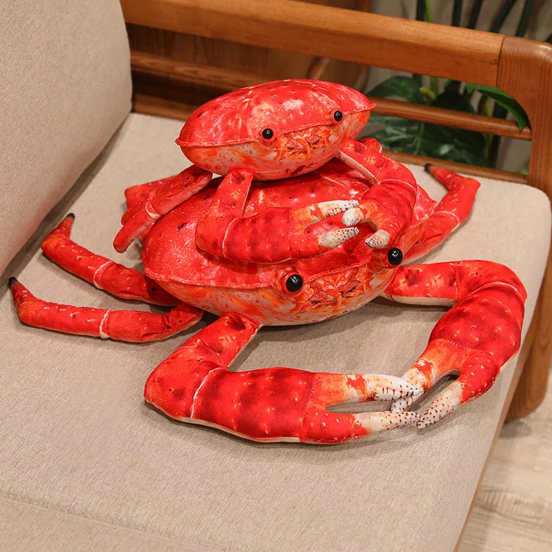 Lifelike Red King Crab Plush Toy Portunid Stuffed Doll Imitation Sea Animals Plush Toys Homedecor Car Stuffed Dolls