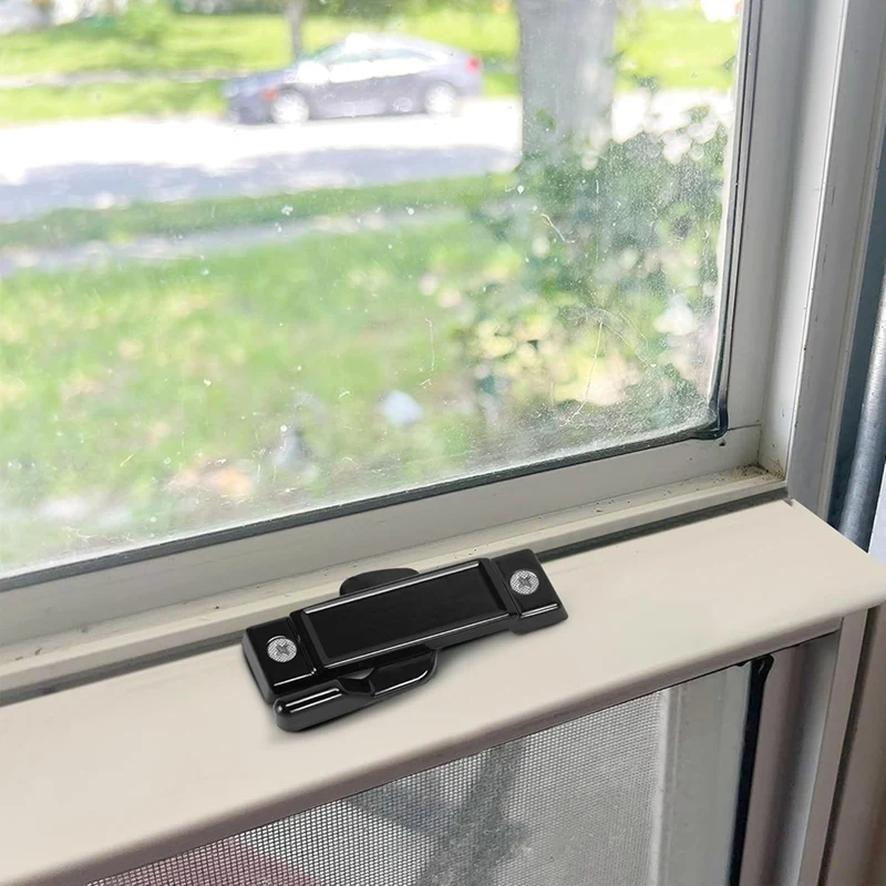 SCLS 4 Pcs Window Replacement Sash Lock-2-1/4 Inch Mounting Hole Centers Sash Lock,Black Sash Lock