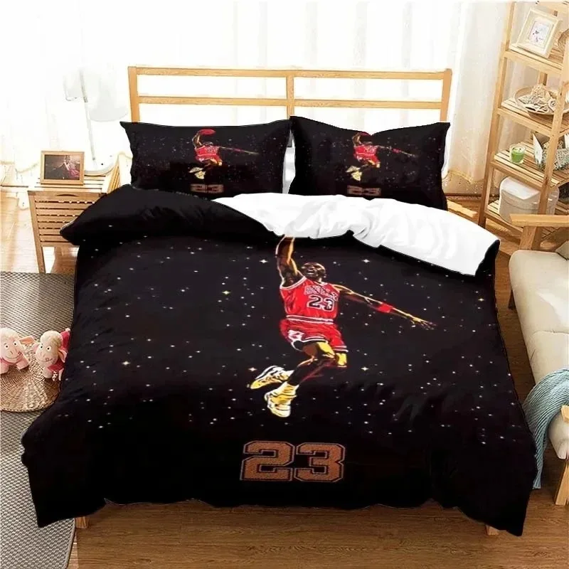 American Basketball Star No. 23 Bedding Set,Duvet Cover Bed Set Quilt Cover Pillowcase,King Queen Twin Size Boys Girls Adults