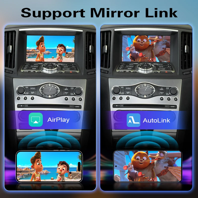 Wireless CarPlay Android Auto Adapter for Infiniti G Series G37 G35 Support Mirror Link AirPlay Plug & Play Retrofit Kit