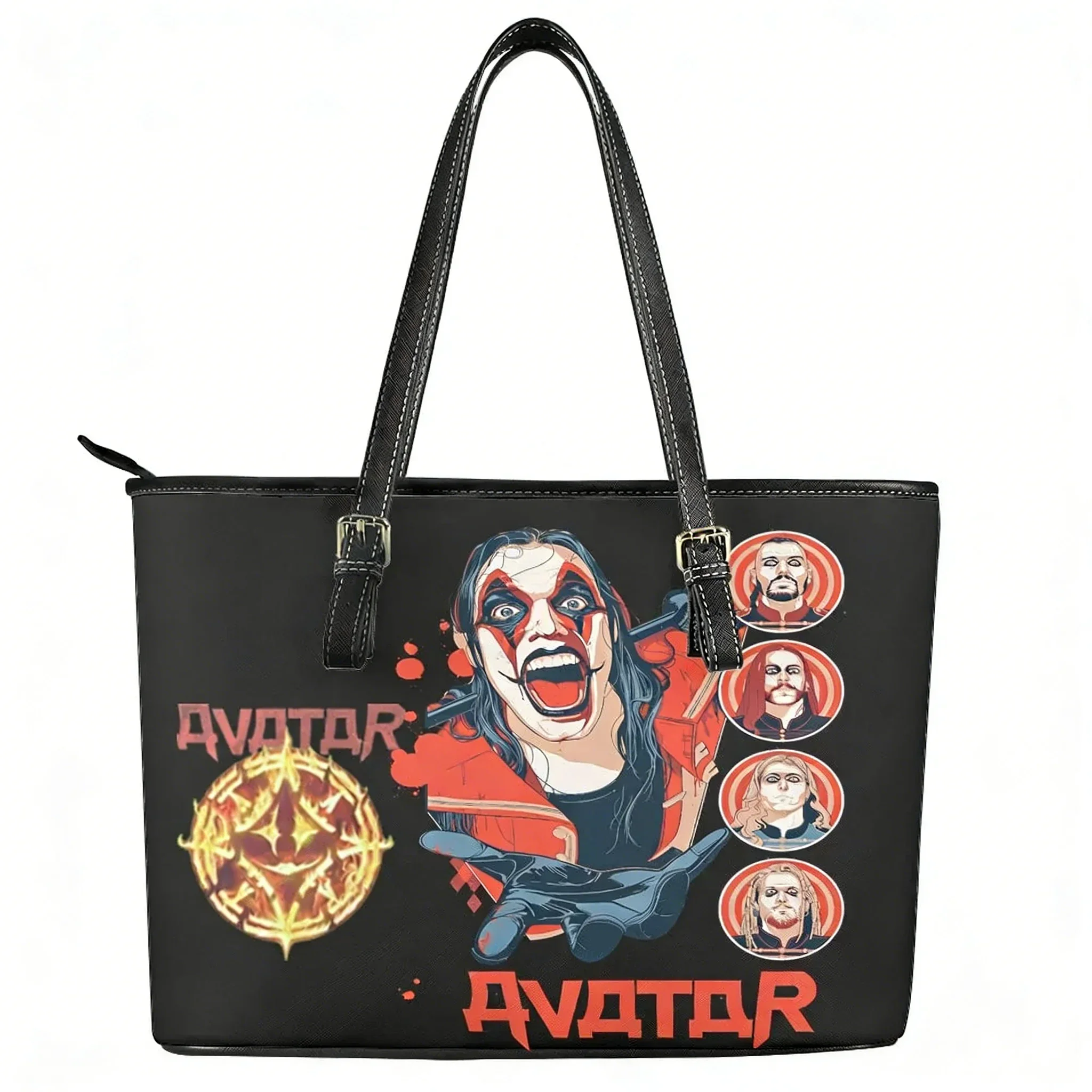 

Сумка-тоут с индивидуальным дизайном для женщин и мужчин, кожаная деловая сумка через плечо, дорожная сумка, подарок, с изображением группы Avatar Heavy Metal Rock Band