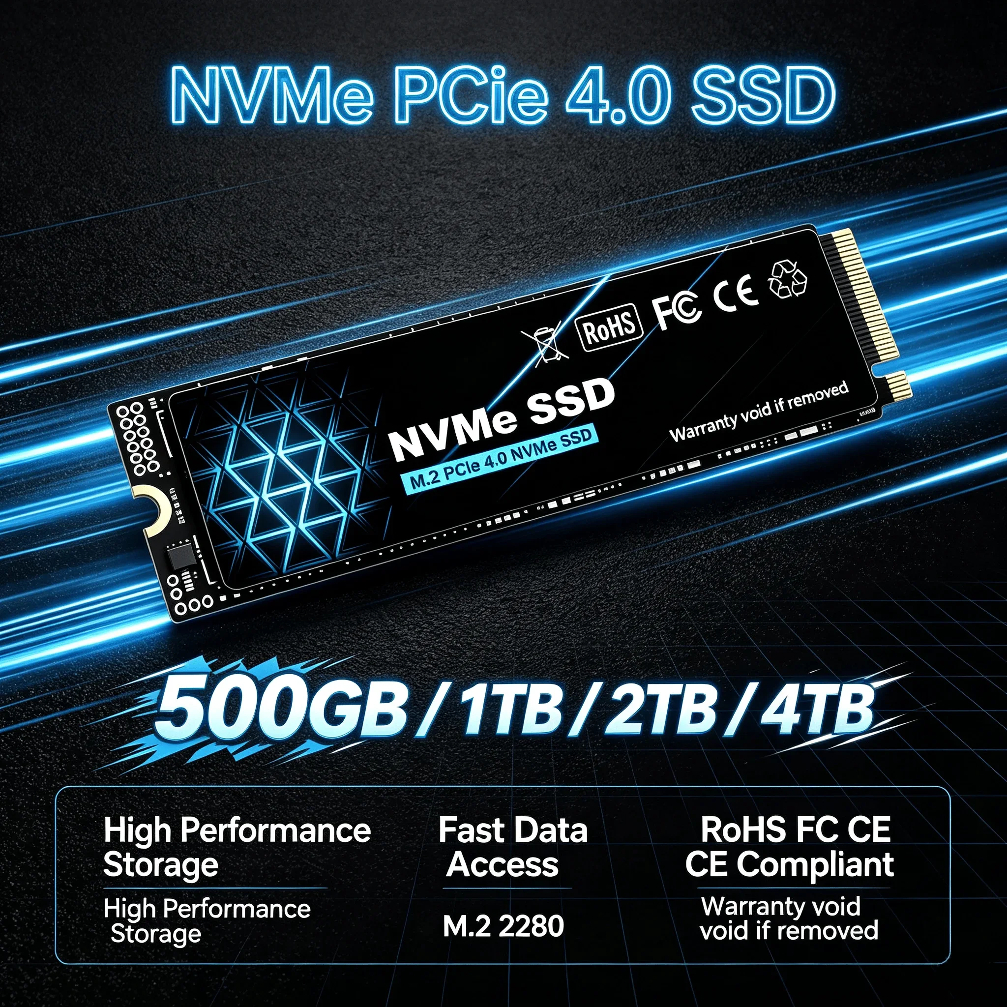Novo SSD M.2 NVMe PCIe 4.0x4 500GB 1TB 2TB 4TB 2280 Disco Rígido Interno Unidade de Estado Sólido para PS5 Laptop Desktop PC Max Pro