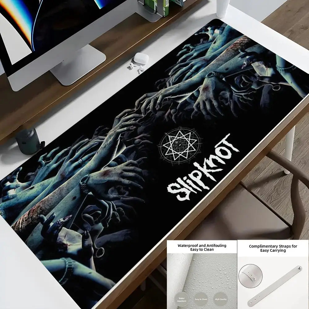 SlipknotEs Band Mouse Pad 90X40 cm Office Desk pretty point Protector Mat PU Leather Waterproof Mouse Pad Desktop Keyboard Desk 