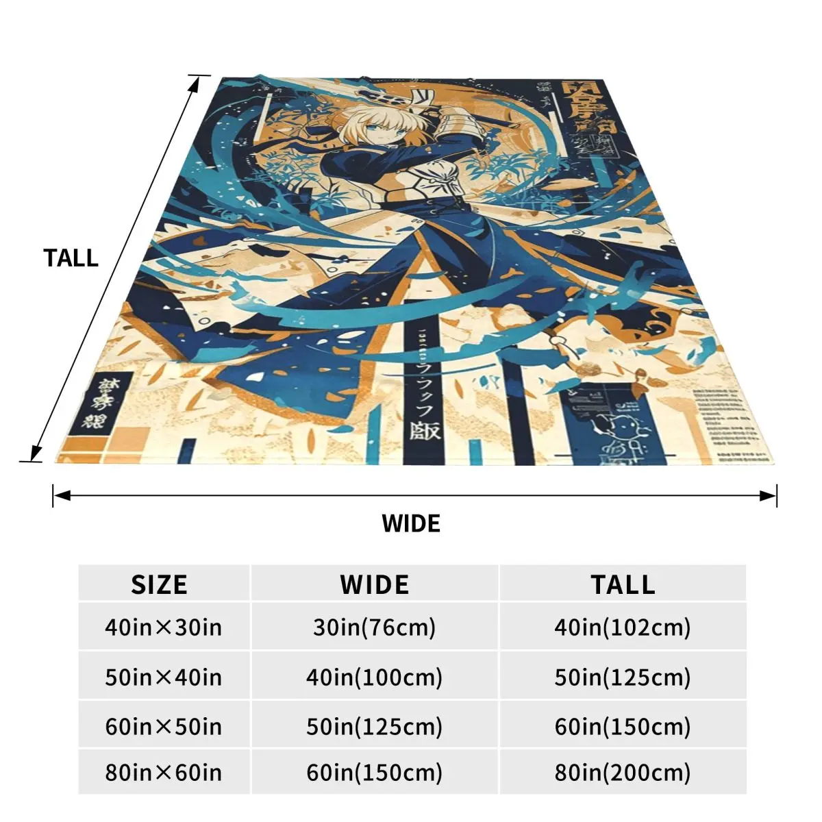 Saber Artoria Battle Ready Fate Stay Night Anime Blankets Flannel Sofa Throw Blanket for Couch Bedding Throws Bedspread Quilt