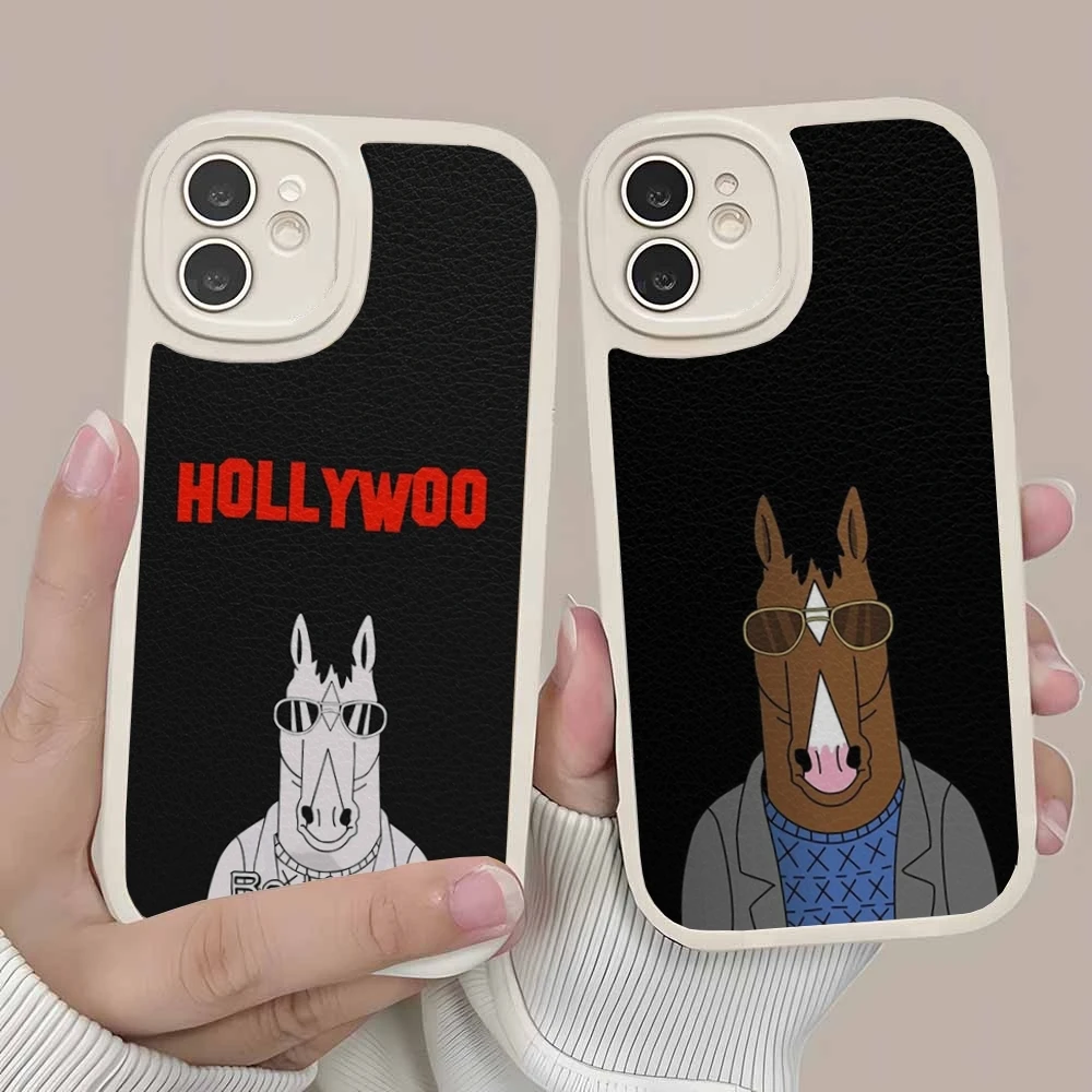 Cartoon B-boJack Horsemans Phone Case For Iphone 15 Pro Max 16 Plus 14 Pro 11 13 12 Mini X Xr Xs 7 8 Se Lambskin Cover